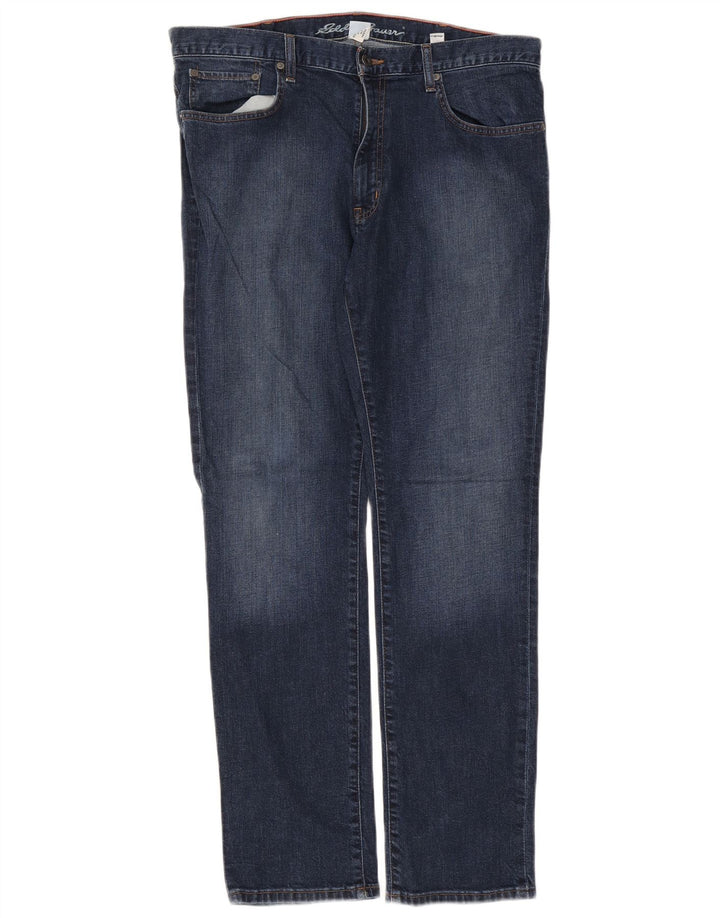 Eddie Bauer Mens Slim Jeans W36 L32 Azul Marinho Algodão