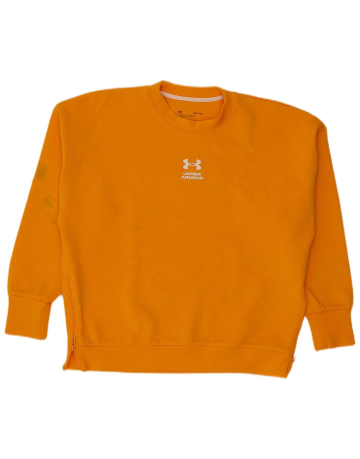 Under Armour feminino oversized moletom jumper UK 10 pequeno laranja