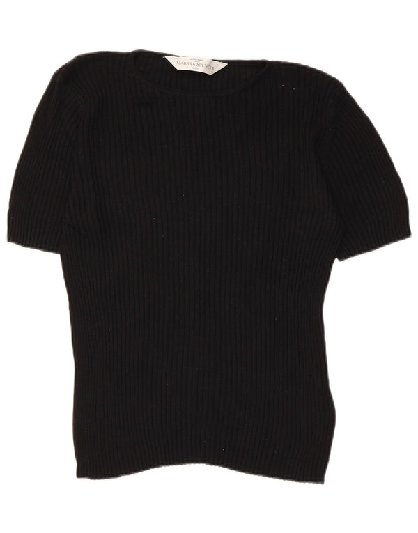 Blusa feminina Marks & Spencer UK 12 seda preta média