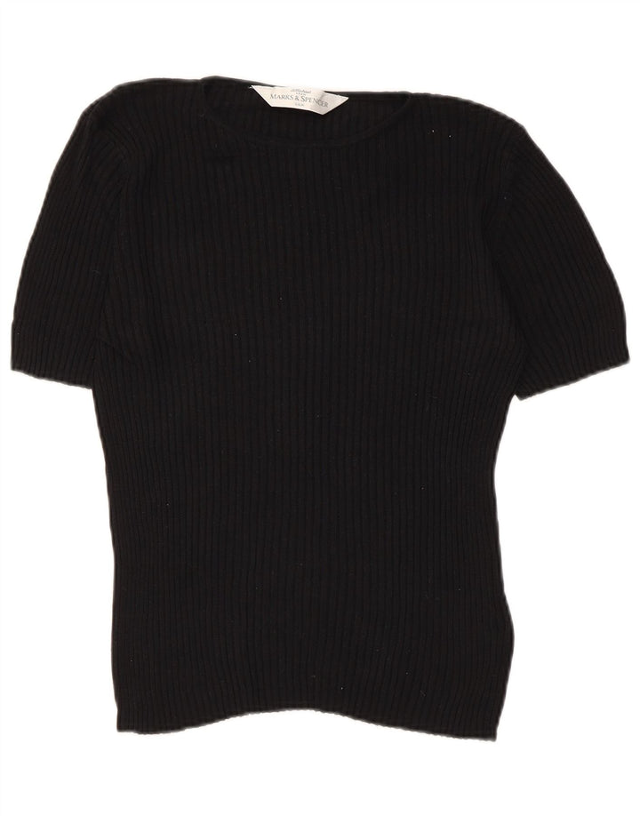 Blusa feminina Marks & Spencer UK 12 seda preta média