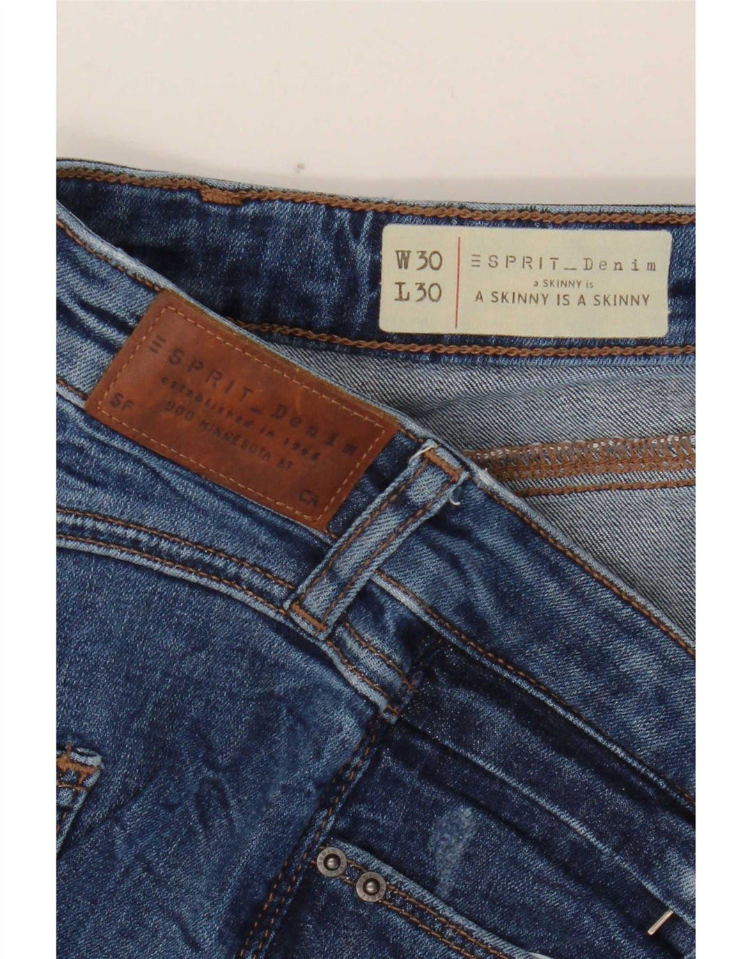 Calça jeans skinny feminina Esprit W30 L30 azul algodão