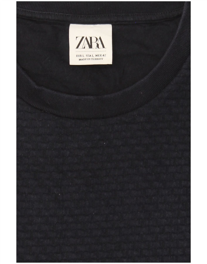 Zara Moletom Masculino Jumper Grande Azul Marinho