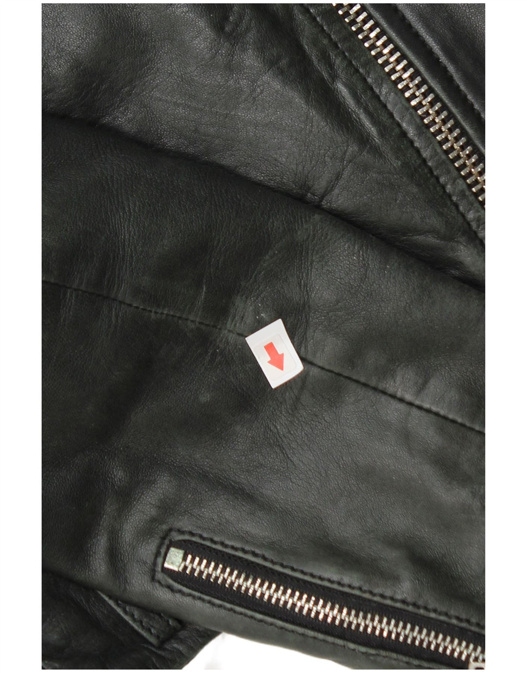 Jaqueta feminina de couro Zara para motociclista UK 12 médio preto