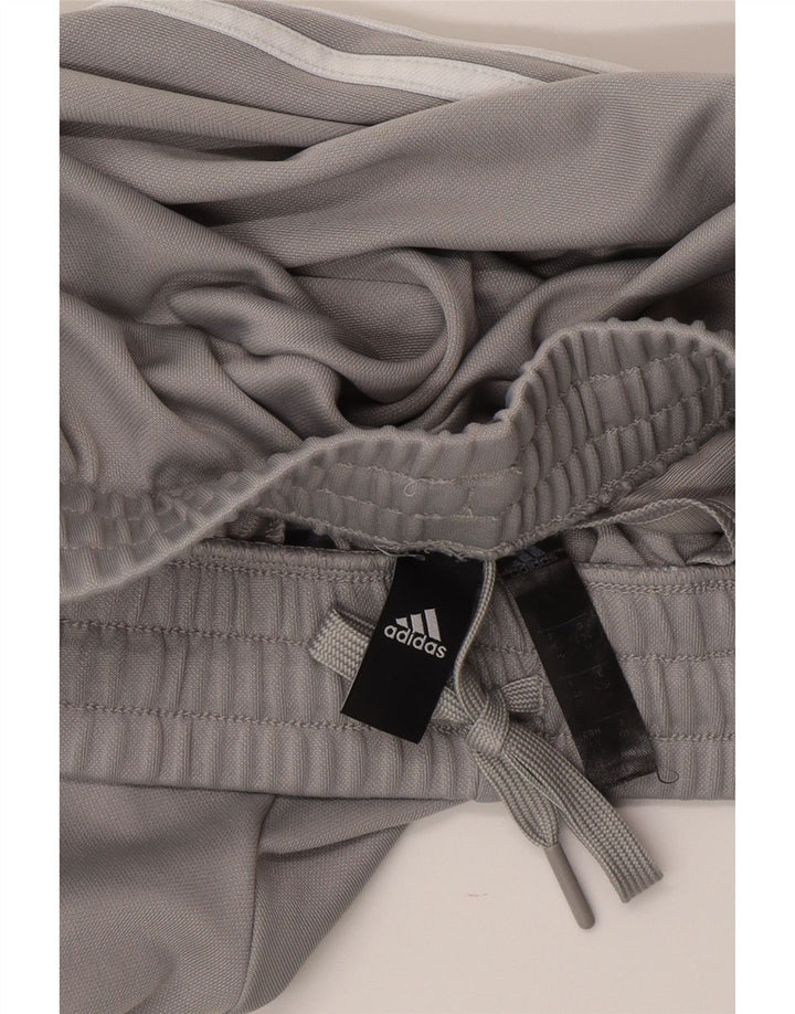 Calças de treino femininas Adidas UK 8/10 poliéster cinza pequeno