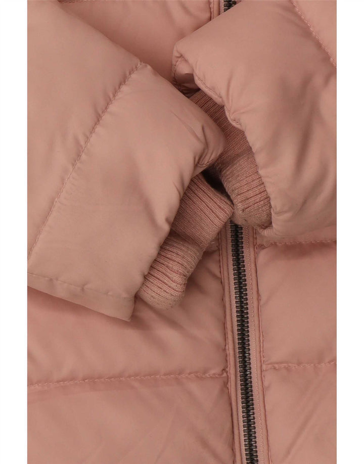 Jaqueta acolchoada com capuz feminina Tommy Hilfiger UK 10 poliéster rosa pequeno