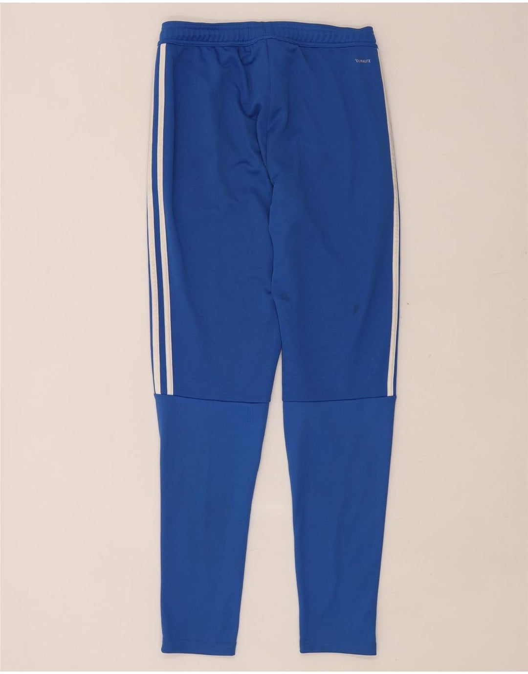 ADIDAS Womens Climalite Calças de treino UK 10 Pequeno Azul Poliéster