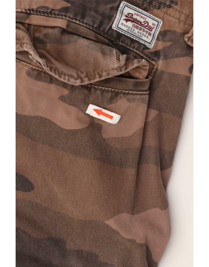 Superdry Mens Cargo Shorts Grande W36 Marrom Camuflagem Algodão