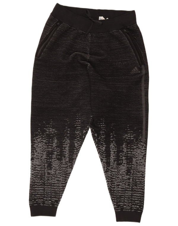 Adidas Mens Treino Calça Joggers Médio Preto Geométrico Lã