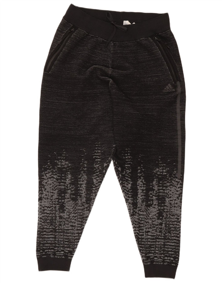 Adidas Mens Treino Calça Joggers Médio Preto Geométrico Lã