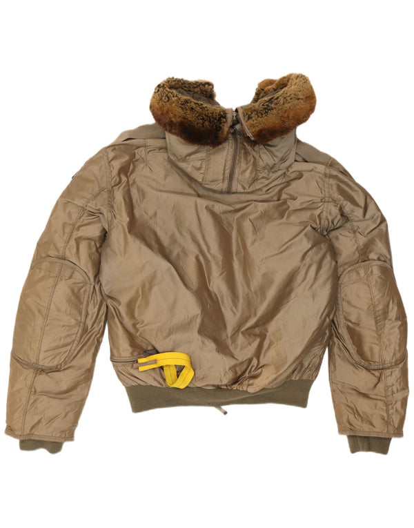 Parajumpers Jaqueta masculina com capuz Slim Fit acolchoada UK 38 médio cáqui poliamida