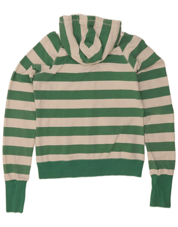 Suéter Nike feminino com capuz e zíper UK 14/16 grande listrado verde