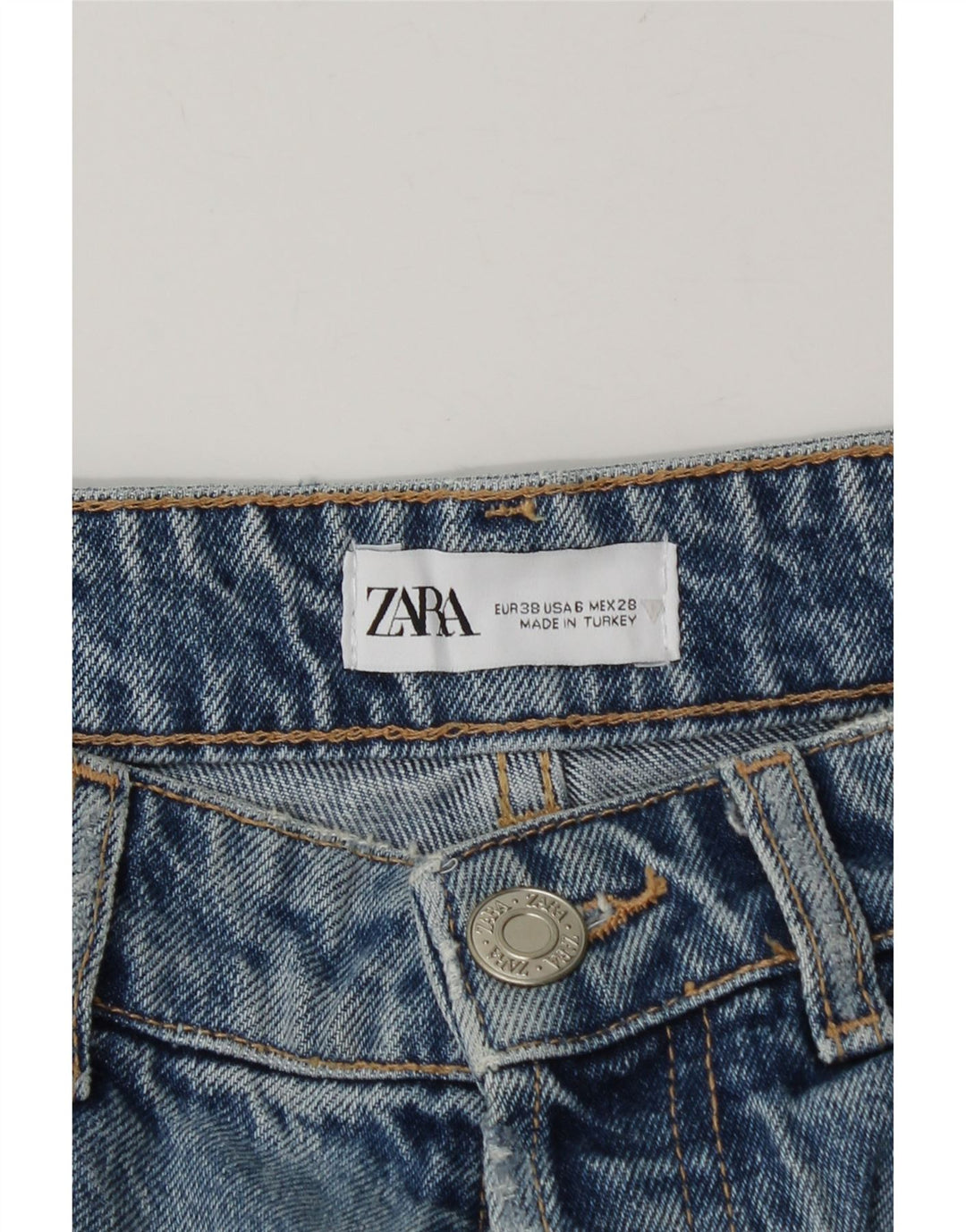 Shorts jeans feminino Zara EU 38 pequeno W28 azul