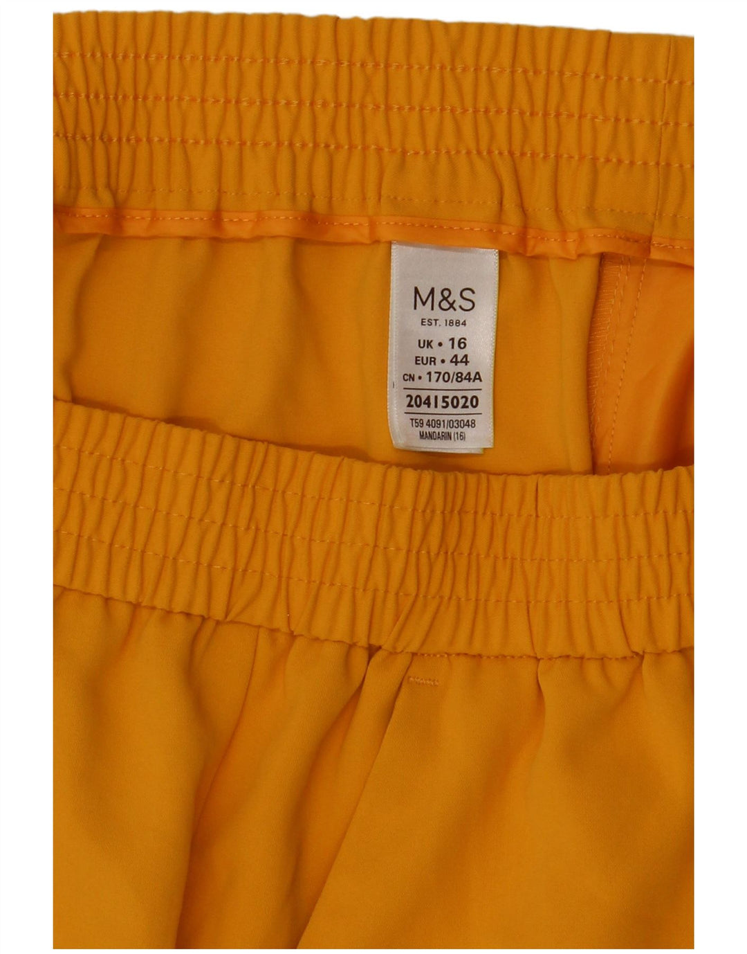 Saia reta feminina Marks & Spencer UK 16 grande W34 poliéster amarelo