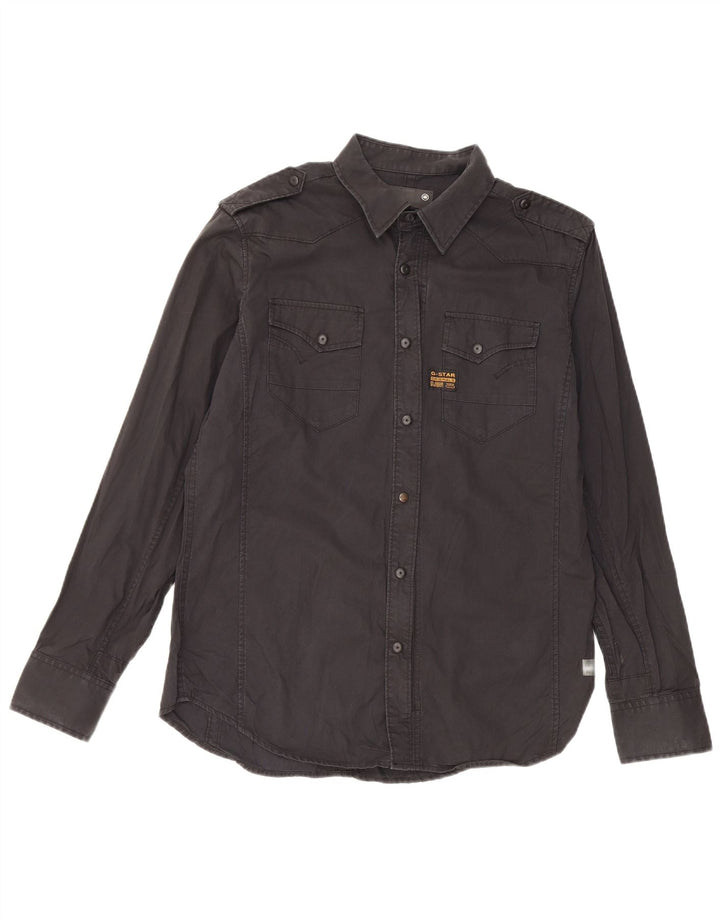 Camisa militar masculina G-Star grande algodão preto