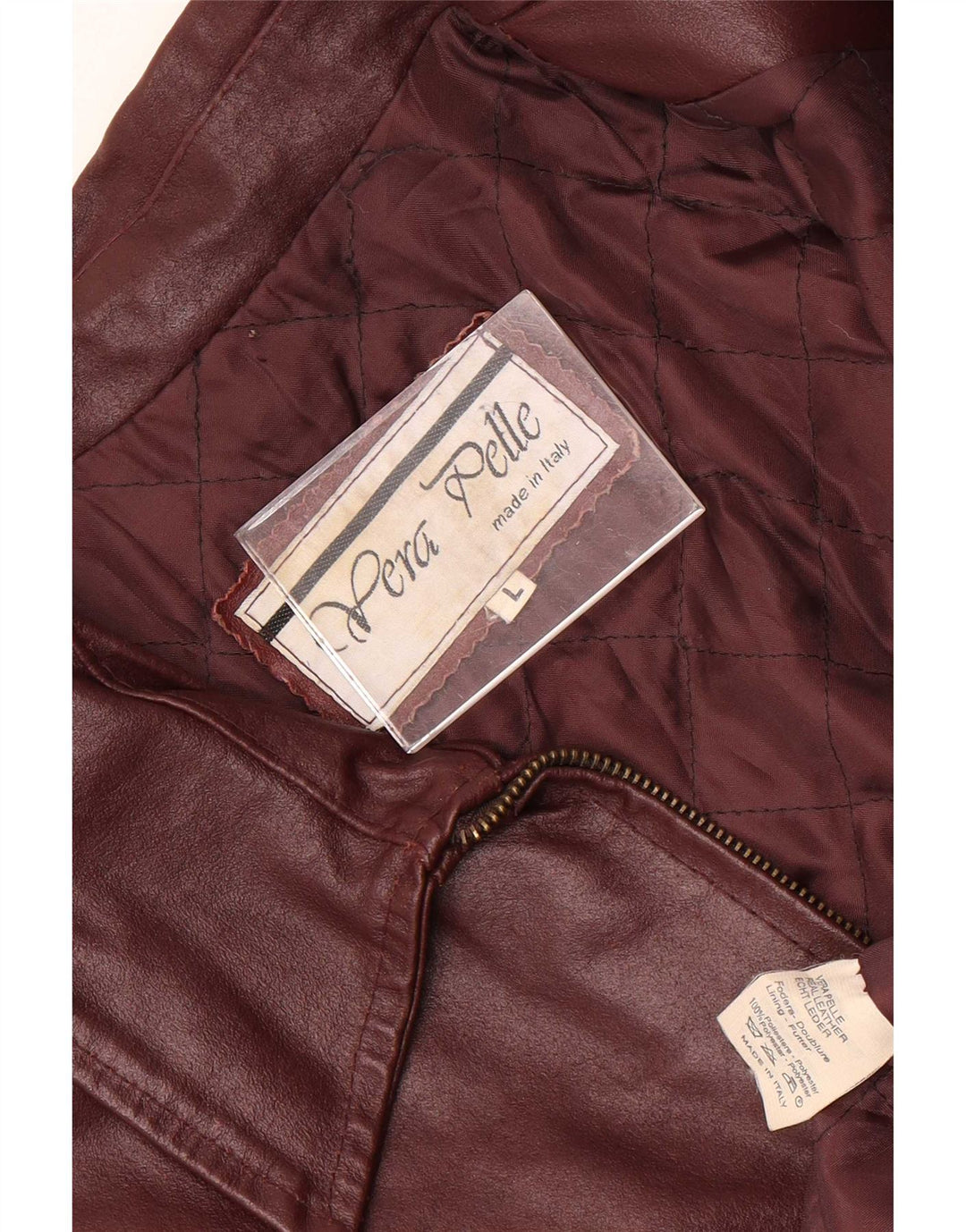 Jaqueta de couro masculina vintage UK 40 grande Borgonha