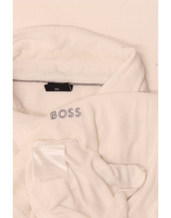 Camisa polo masculina Hugo Boss 2XL algodão branco