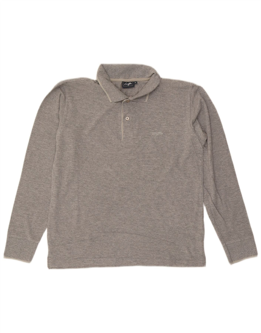 Camisa polo masculina de manga comprida LOTTO algodão cinza médio