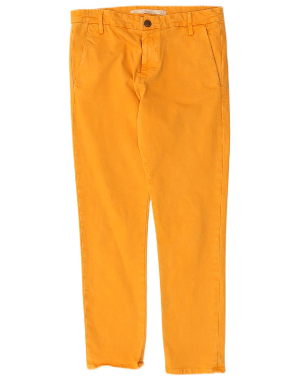 Zara Calça Chino Feminina Slim EU 36 XS W26 Amarelo