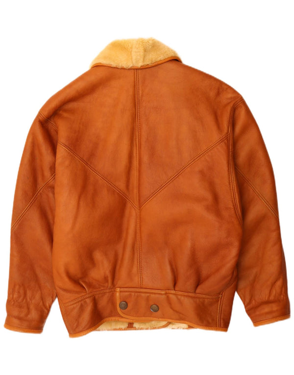 Jaqueta feminina vintage de shearling grande Reino Unido 16 grande marrom