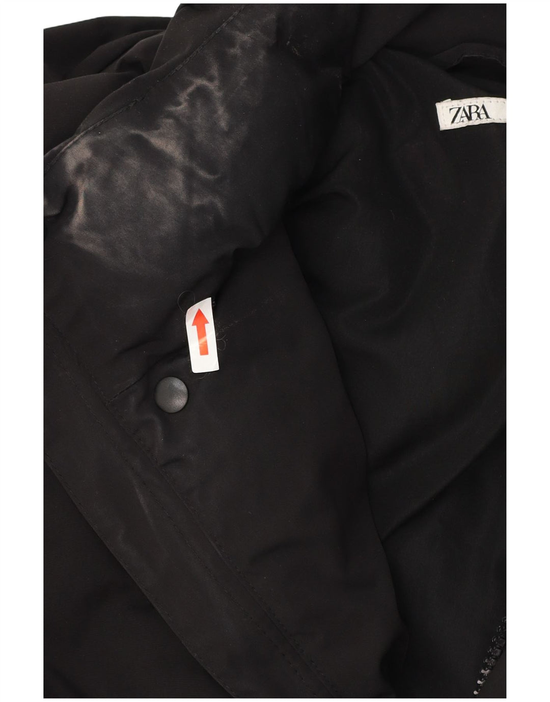 Jaqueta acolchoada masculina Zara UK 42 XL poliéster preto