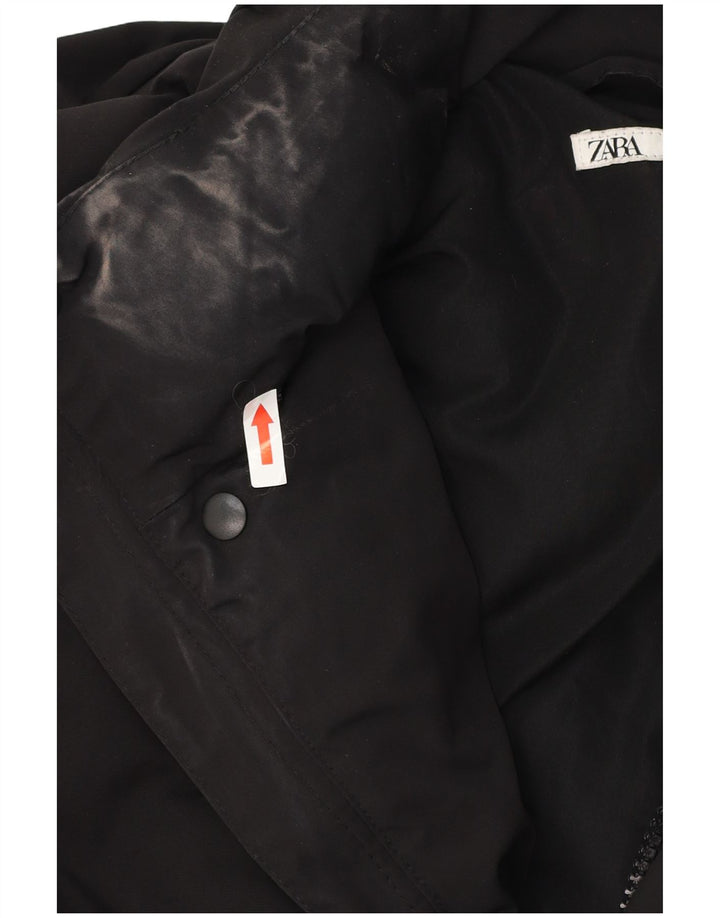 Jaqueta acolchoada masculina Zara UK 42 XL poliéster preto