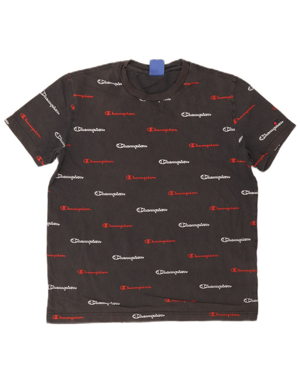 Camiseta masculina gráfica Champion pequeno algodão cinza