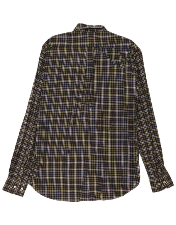 Camisa masculina de flanela Conte of Florence grande algodão xadrez verde