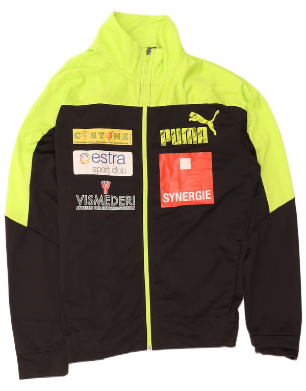 Puma Mens Graphic Tracksuit Top Jaqueta Médio Preto Colorblock Poliéster