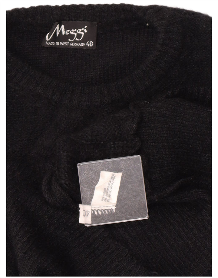 Suéter feminino Meggi com gola redonda EU 40 médio preto mohair