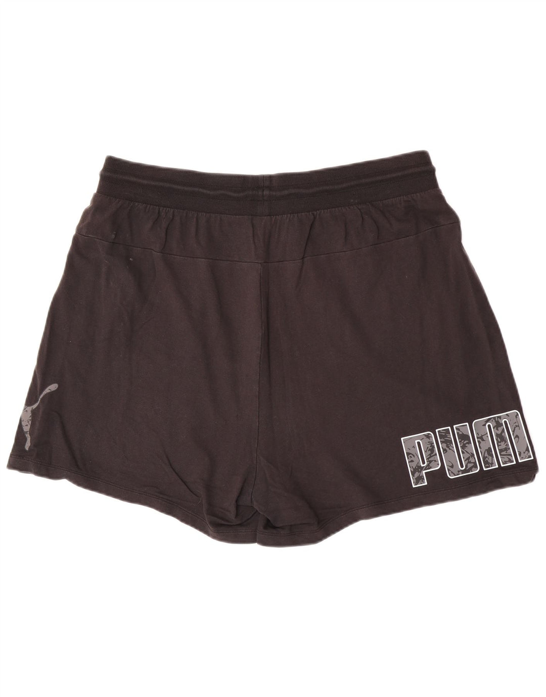 Shorts esportivos gráficos femininos Puma 2XL algodão preto