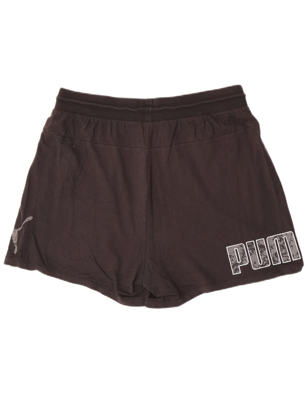 Shorts esportivos gráficos femininos Puma 2XL algodão preto