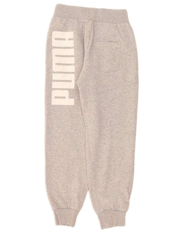 Calça esportiva feminina Puma Graphic Joggers UK 4 XS cinza manchado de algodão