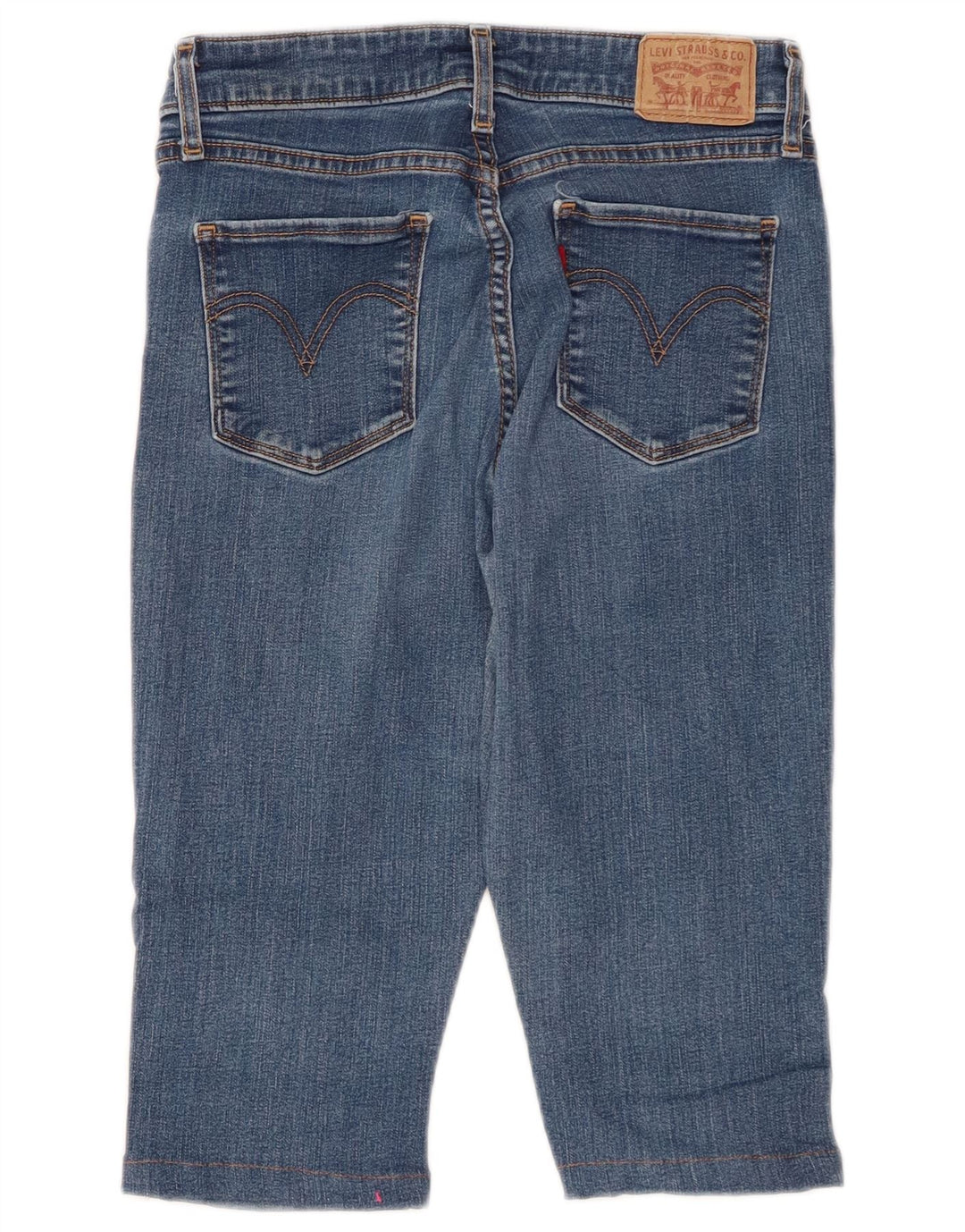 Levi's Jeans feminino clássico de cintura média skinny capri US 6 médio W26 L14 azul