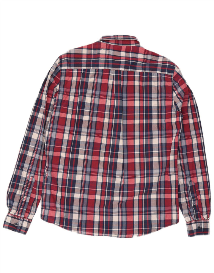 Camisa masculina Superdry Regular Fit grande algodão xadrez vermelho