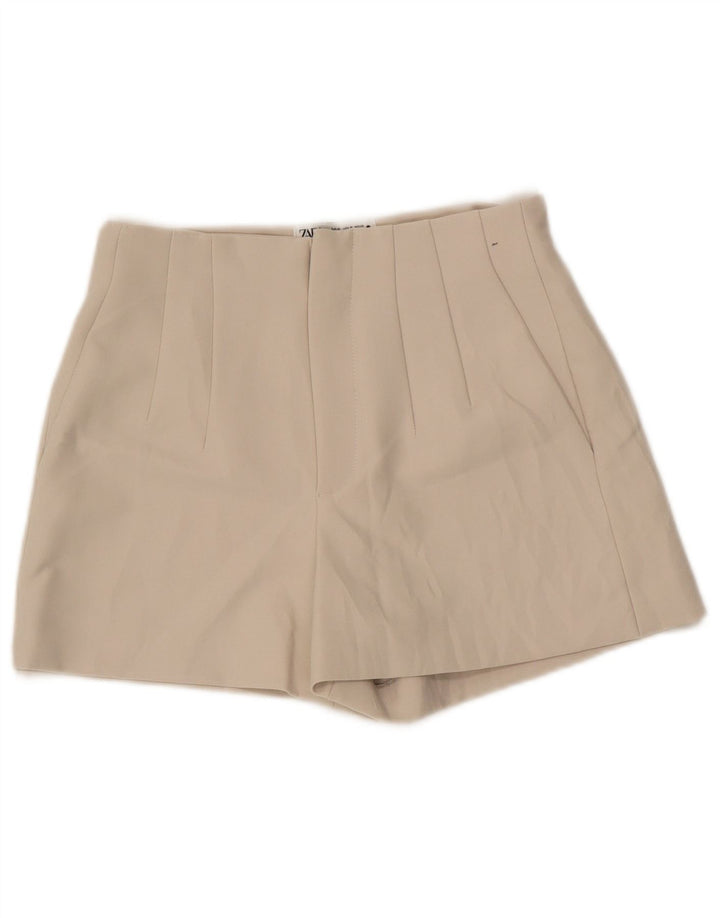 Zara Womens Pegged Hot Pants Médio W28 Poliéster Bege