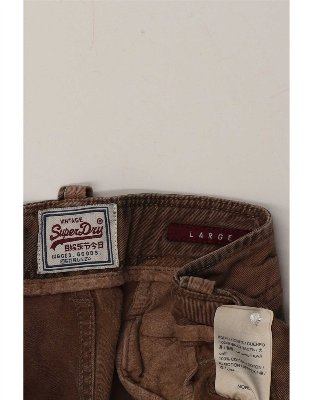Superdry Mens Cargo Shorts Grande W36 Marrom Camuflagem Algodão