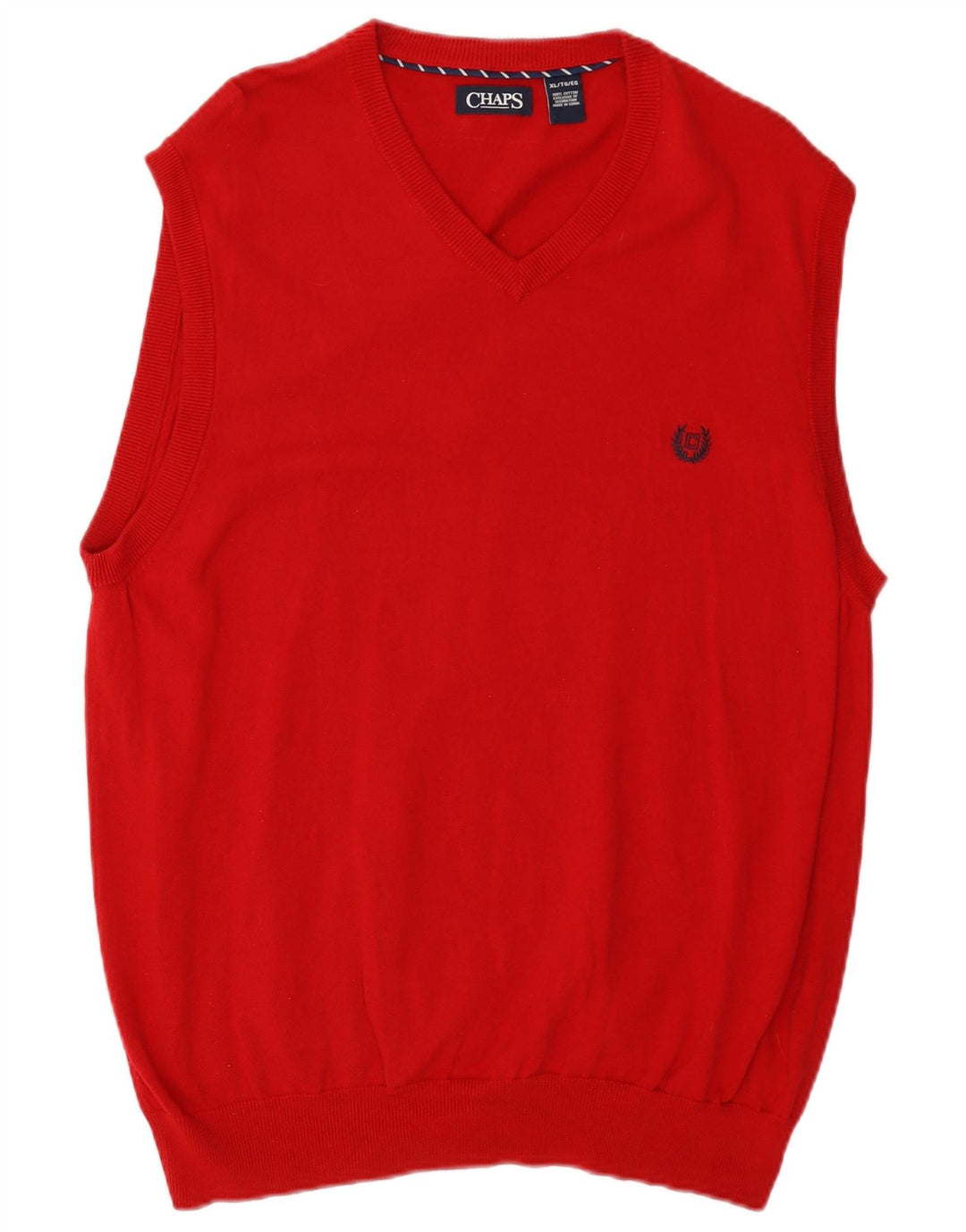 Regata masculina Chaps com colete XL de algodão vermelho