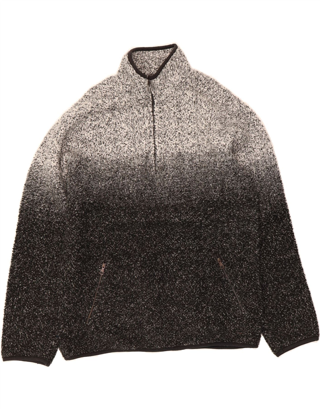 RIFLE Mens Zip Neck Jumper Sweater XL Grey Colourblock Acrylic Vintage Rifle and Second-Hand Rifle from Messina Hembry 