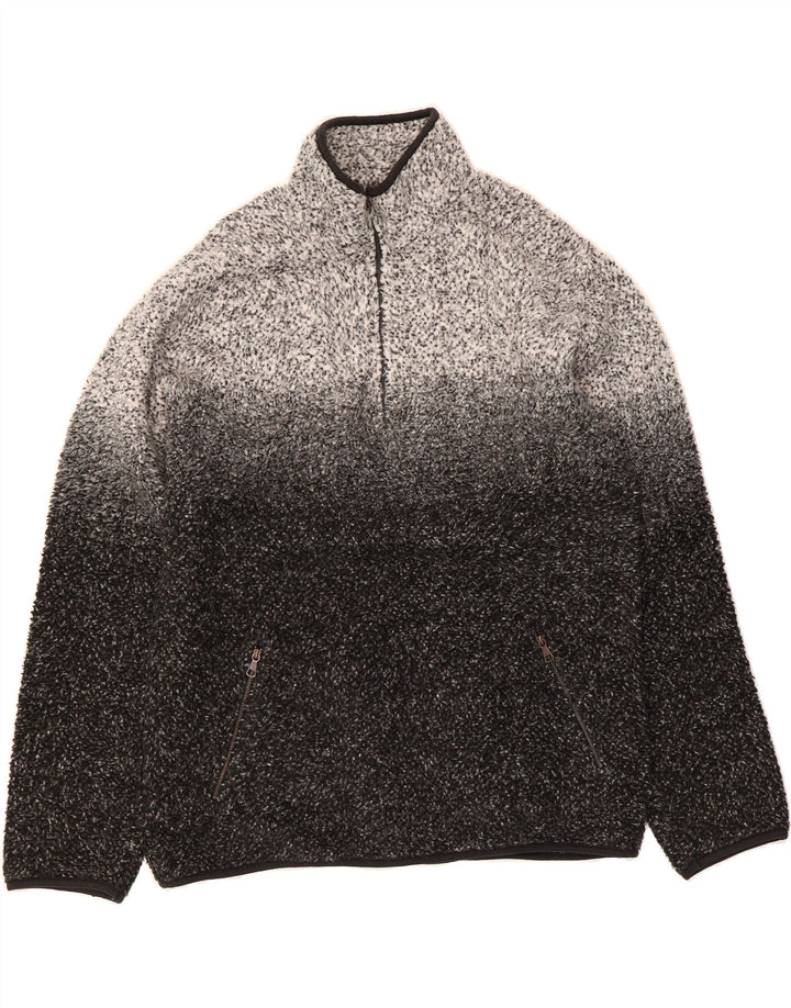 RIFLE Mens Zip Neck Jumper Sweater XL Grey Colourblock Acrylic Vintage Rifle and Second-Hand Rifle from Messina Hembry 