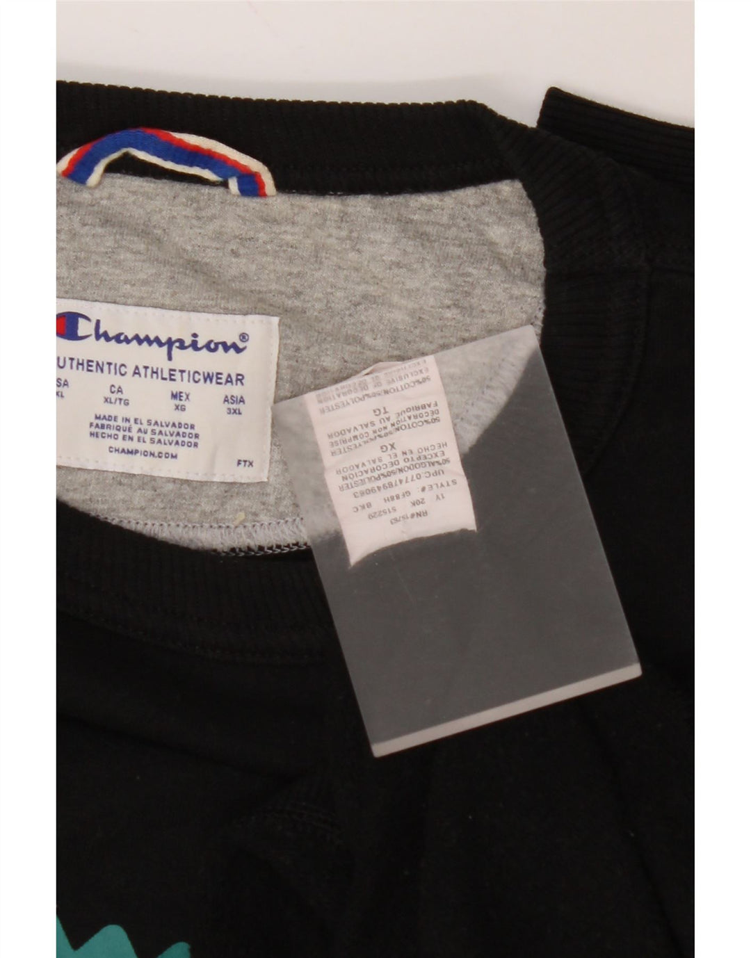 CHAMPION Suéter gráfico masculino XL algodão preto