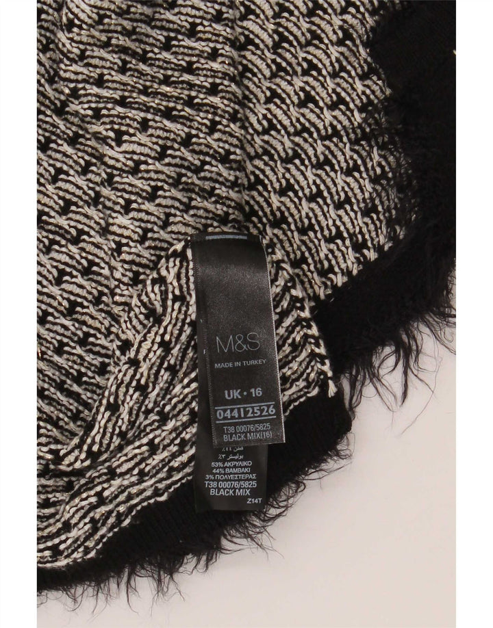 Suéter cardigã feminino grande Marks & Spencer Reino Unido 16 grande preto