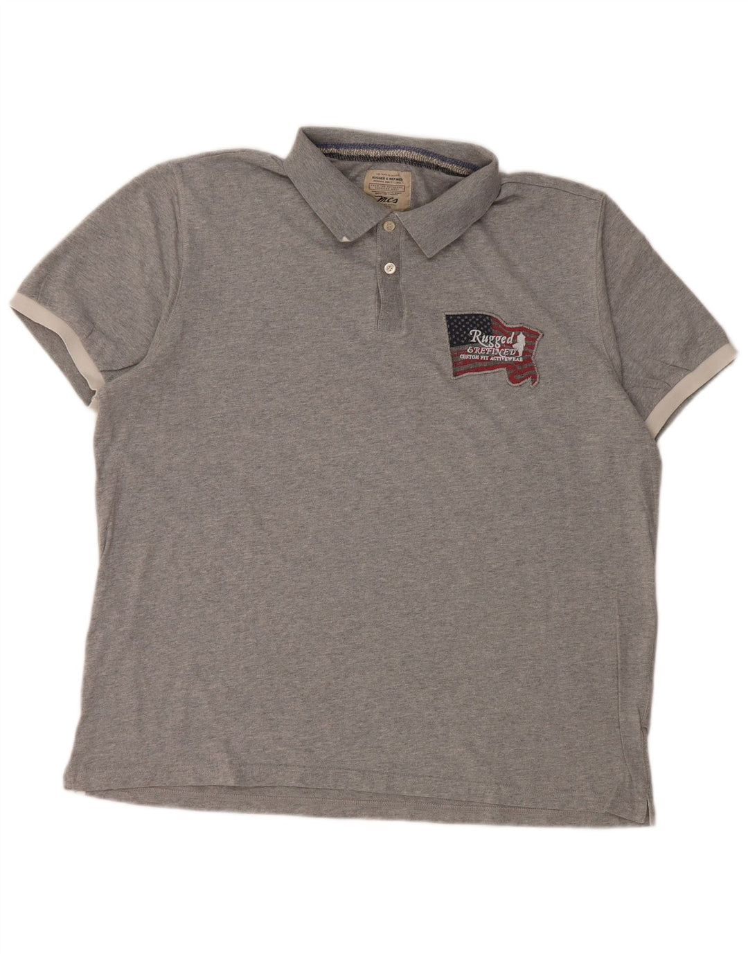 Camisa polo masculina Marlboro Classics XL cinza manchado de algodão