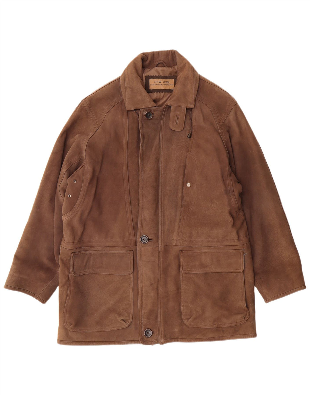 Casaco de couro masculino VINTAGE EU 48 couro marrom médio