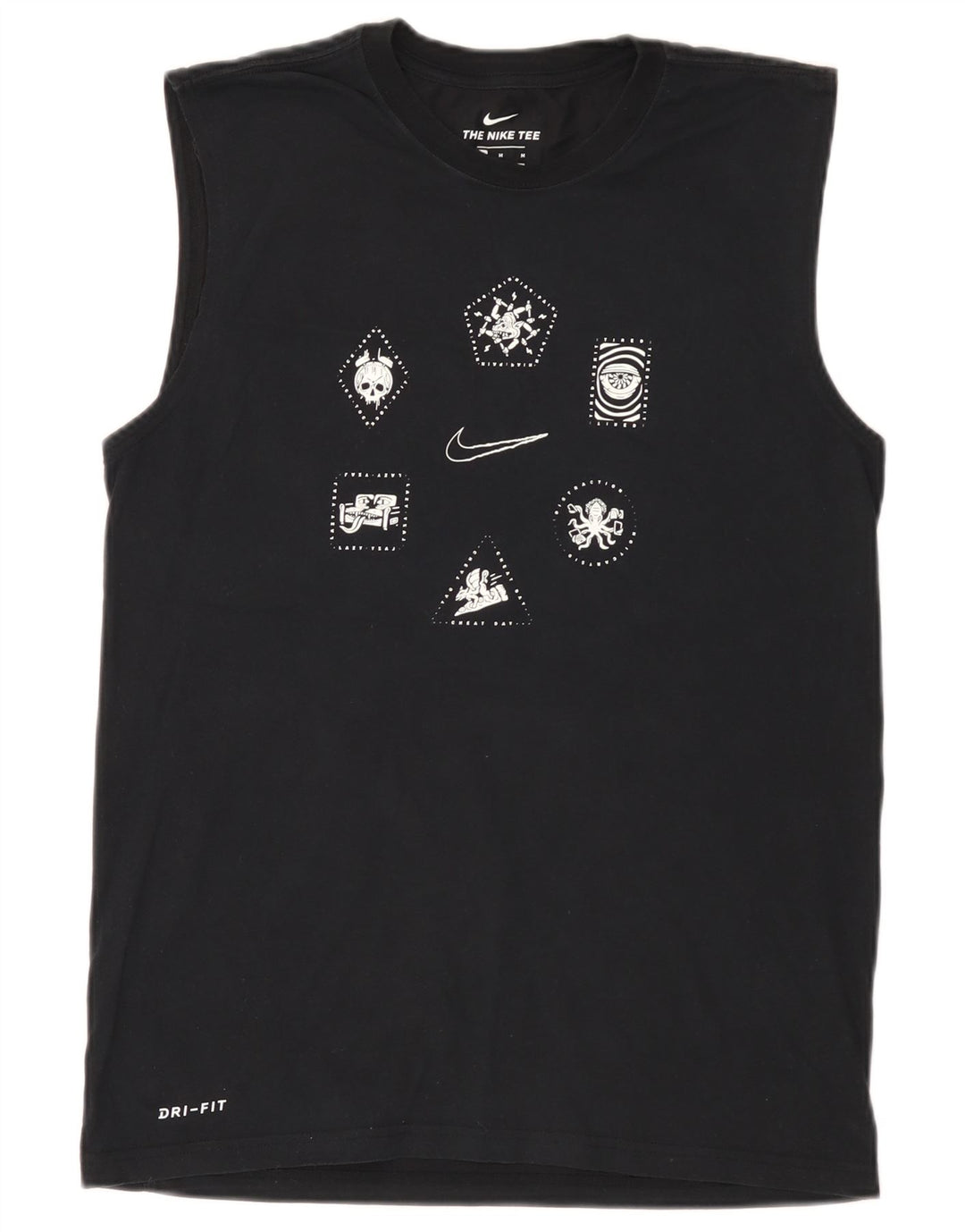 Colete Nike Masculino Dri Fit Graphic Top Médio Preto
