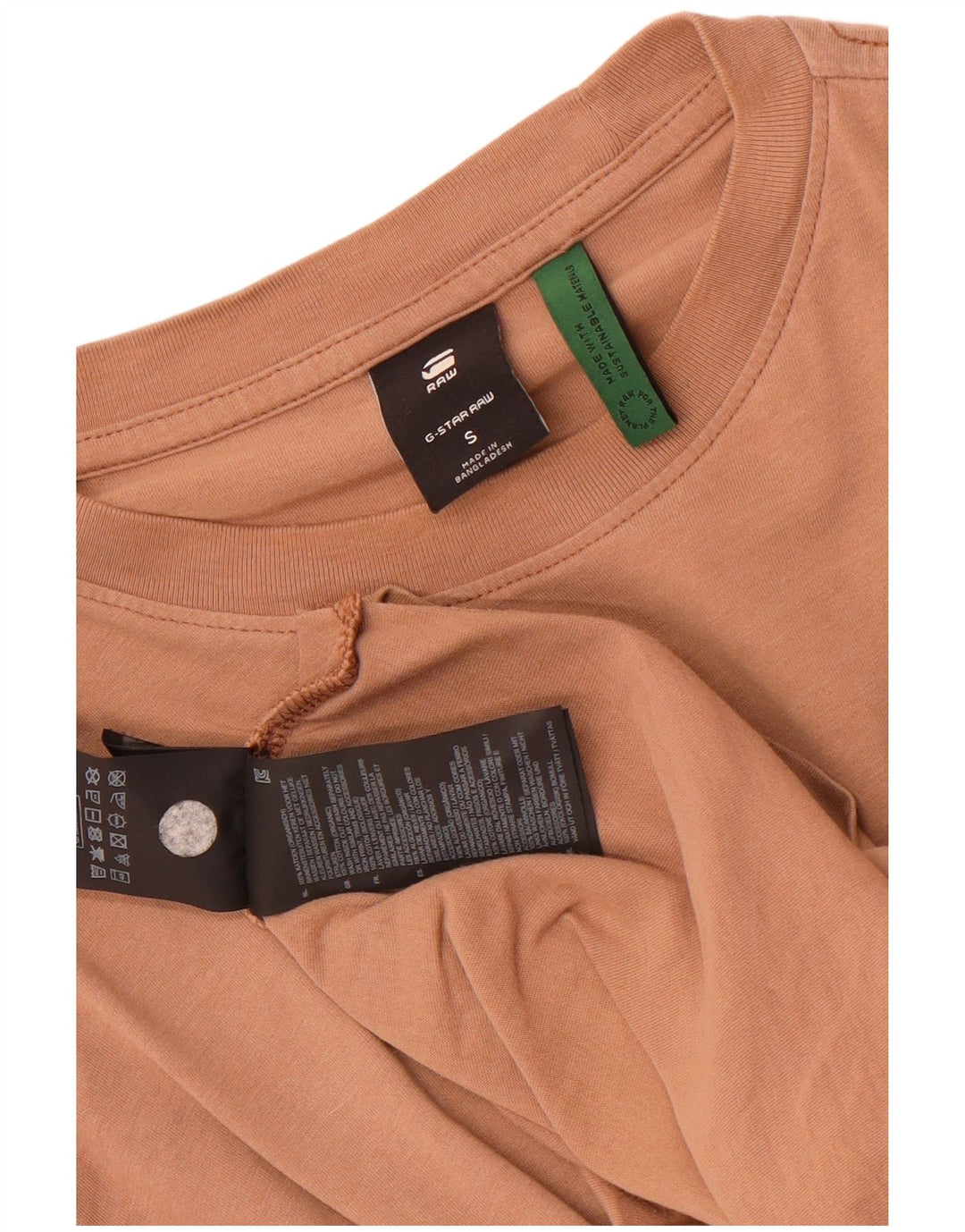 Camiseta masculina G-Star pequena algodão bege