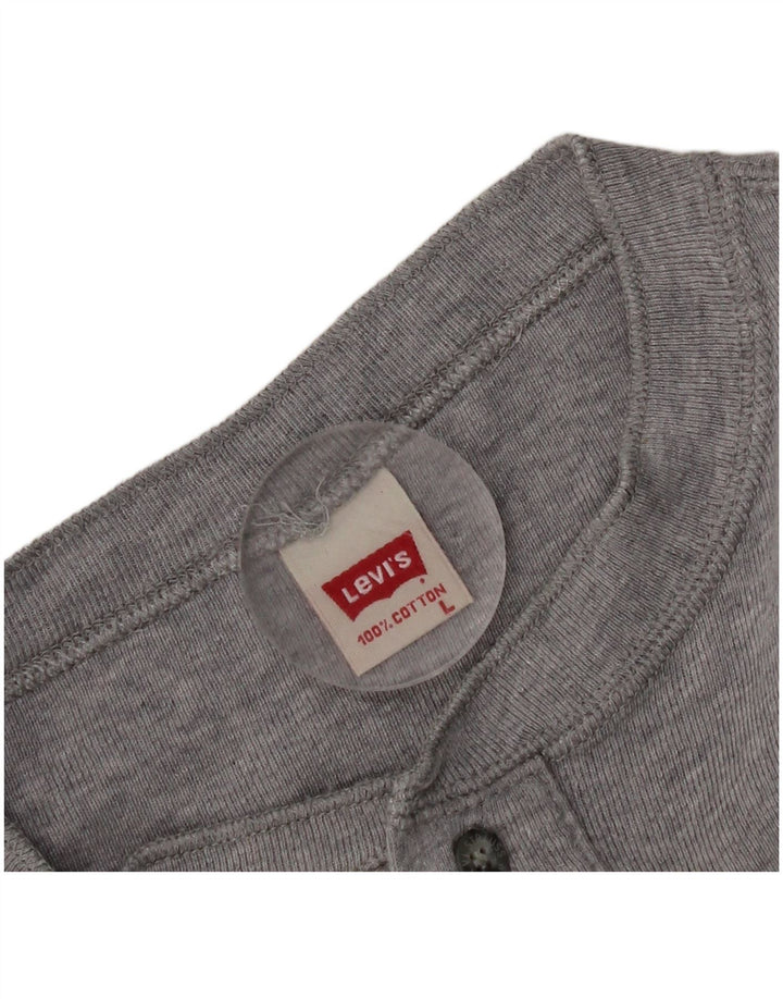 Top masculino Levi's manga comprida grande algodão cinza
