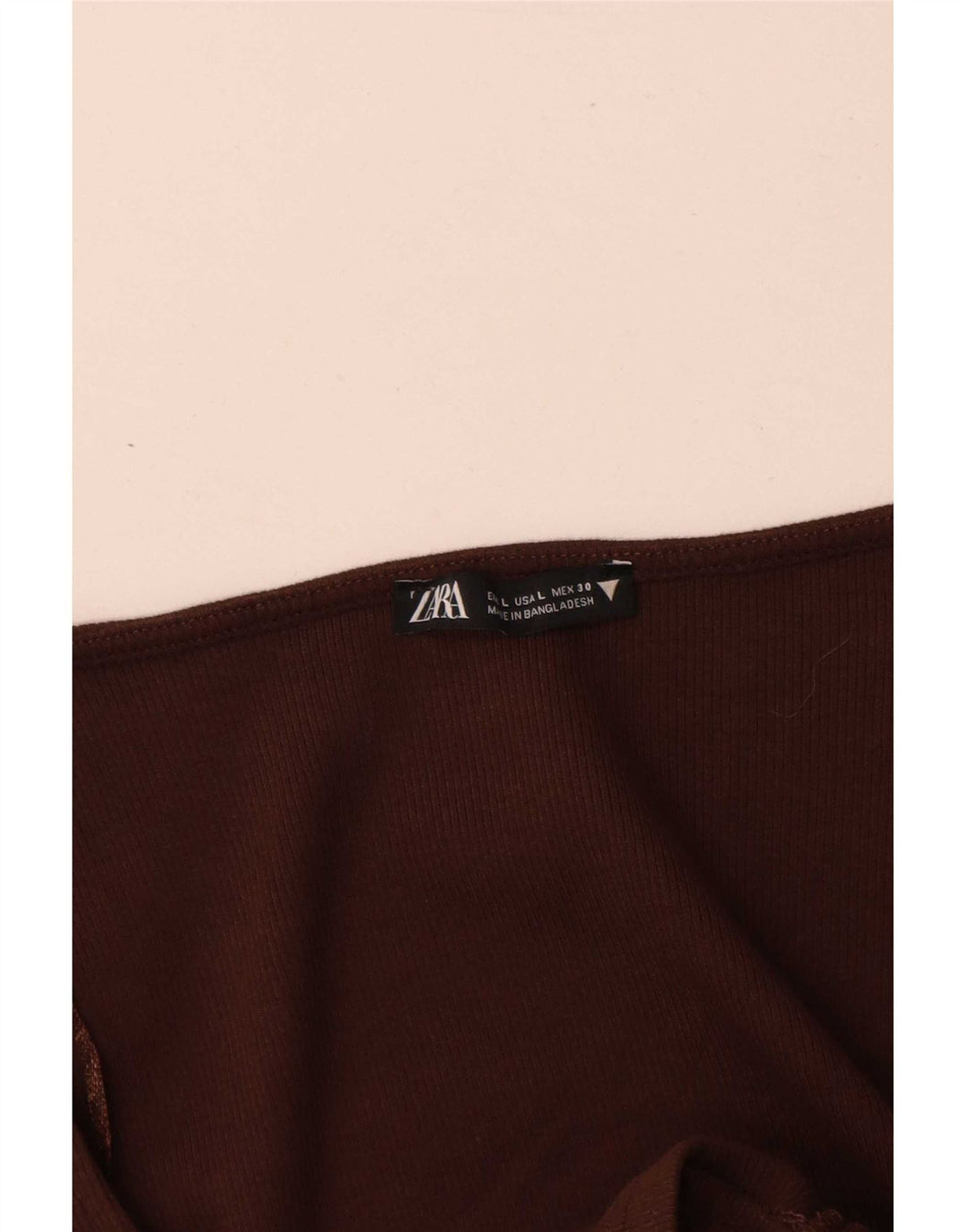 Zara Womens Long Sleeve Crop Top Reino Unido 14 Grande Marrom