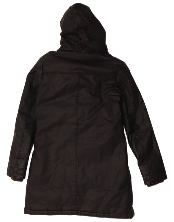 Casaco masculino acolchoado de cera com capuz Aeronautica Militare UK 42 XL preto sintético