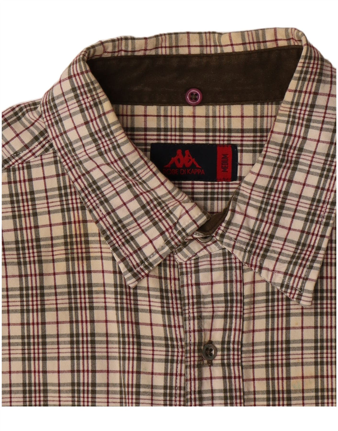 Camisa masculina de flanela Kappa média de algodão xadrez multicolorido