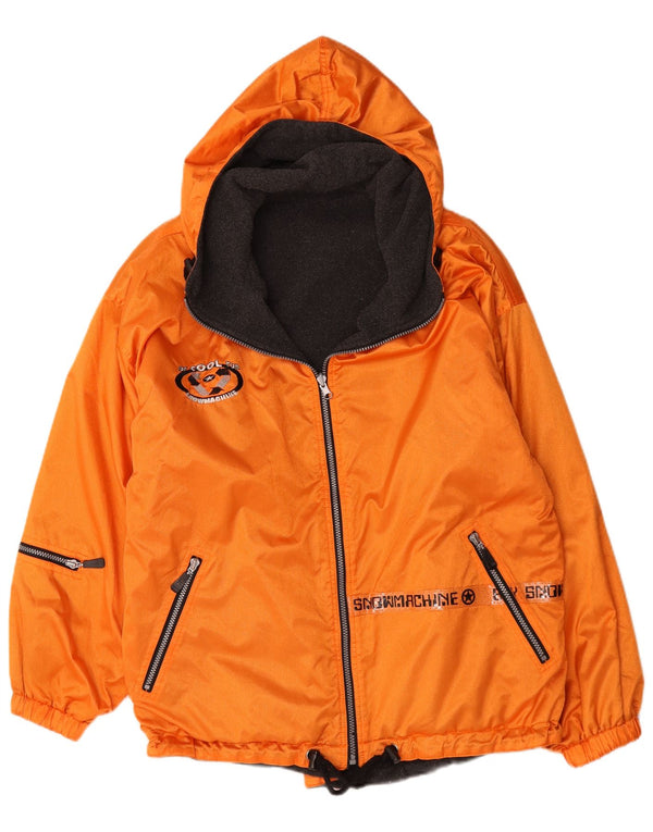 Jaqueta de esqui reversível com capuz para meninos vintage 15-16 anos laranja nylon